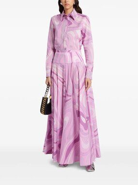 NWOT ！Pucci Marmo-print maxi skirt